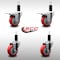 Service Caster 3.5'' SS Red Poly Swivel 1-1/4'' Expanding Stem Caster Set 2 Total Lock Brakes, 4PK SCC-SSEXTTL20S3514-PPUB-RED-2-S2-114 - alternate 3